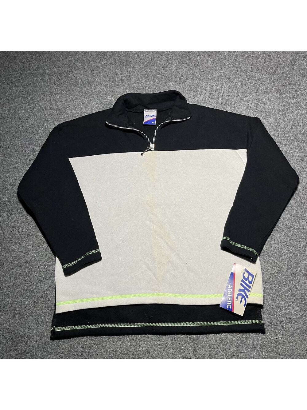 Vtg Bike Athletics Sweater Womens Medium 1/4 Zip Pullover Cotton Blend Made USA